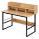 Počítačový stôl 120x60 cm s 5 policami v svetlom dube - loft štýl ModernHome