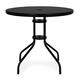 Kruhový záhradný stôl s temperovaným sklom 80 cm, čierny