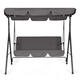 Záhradná hojdačka pre 3 osoby so železnou konštrukciou - šedá