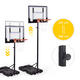 Voľne stojaci nastaviteľný basketbalový kôš MOVEPRO do výšky 210 cm