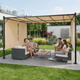 Záhradná pergola MultiGarden 3x4 m s oceľovou konštrukciou a béžovou strechou