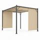 Záhradná pergola MultiGarden 3x4 m s oceľovou konštrukciou a béžovou strechou