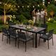 Veľký záhradný stôl pre 8 osôb z polywoodu 180×90 cm – šedá doska MultiGarden