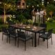 Veľký záhradný stôl pre 8 osôb z polywoodu 180×90 cm – hnedý vrch MultiGarden