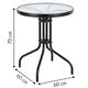 Elegantný záhradný stôl s tvrdeným sklom 60 cm pre terasu a balkón